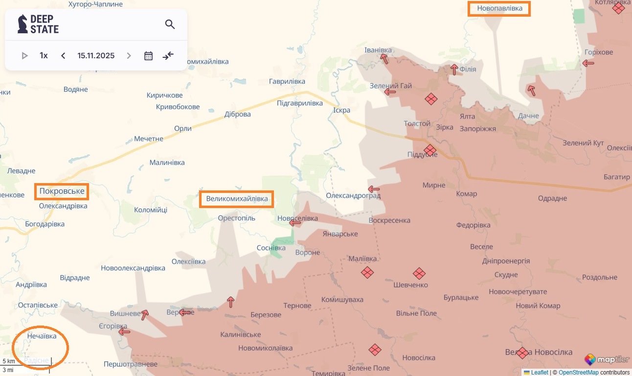Новопавлівка, що на Дніпропетровщині, зараз — фактично бойова шахівниця