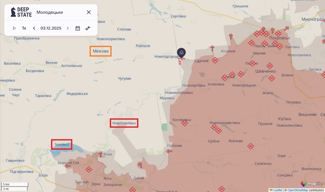 Іванівка на Новопавлівському напрямку Дніпроперовщини знову в «сірій зоні»