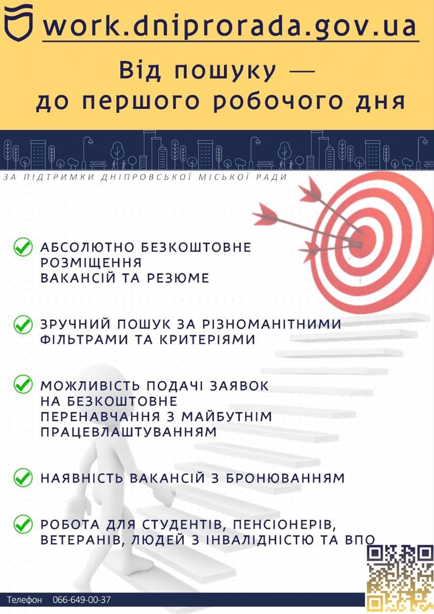 У Дніпрі знайти роботу можна через єдину муніципальну онлайн-платформу вакансій