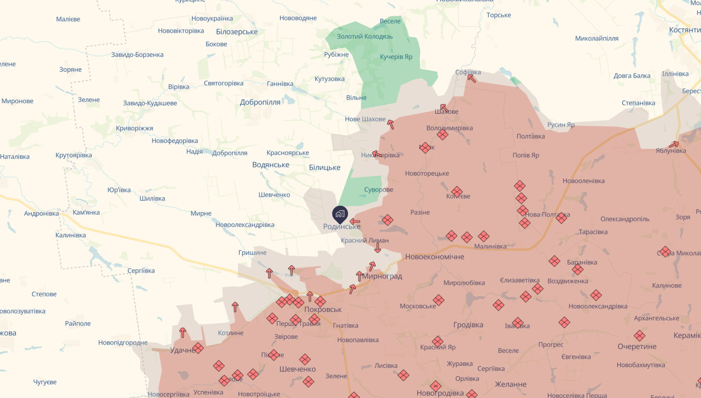 Родинське (Покровський напрямок) під загрозою: місто фактично опинилося в «червоній зоні»  - 9.02.2026