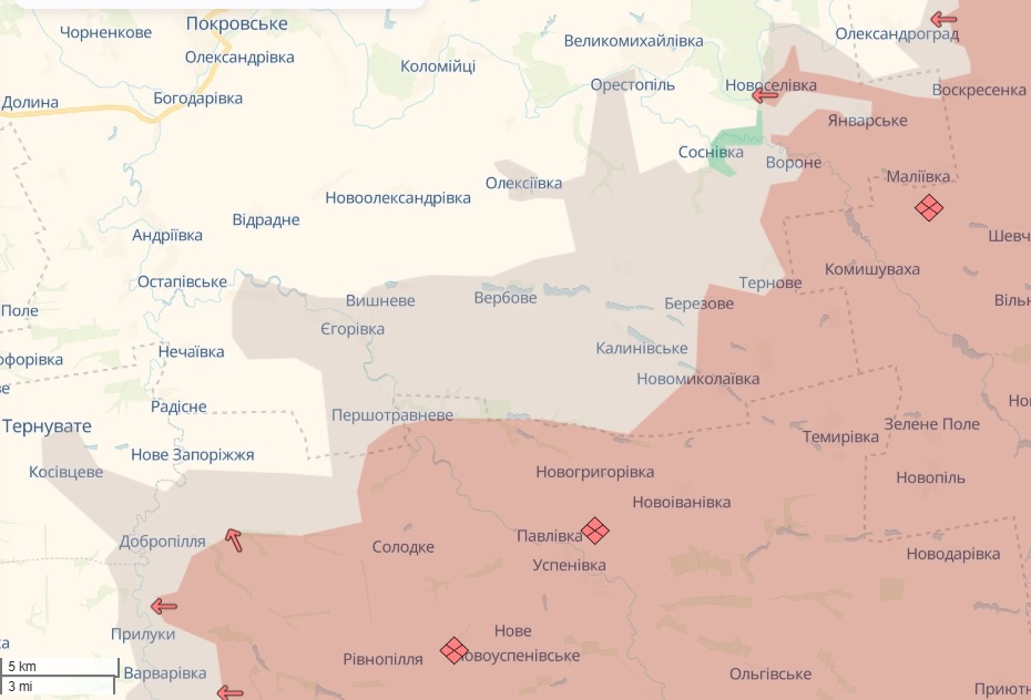 У Березовому (Олександрівський напрямок, Дніпропетровщина) йде жорстка боротьба за контроль