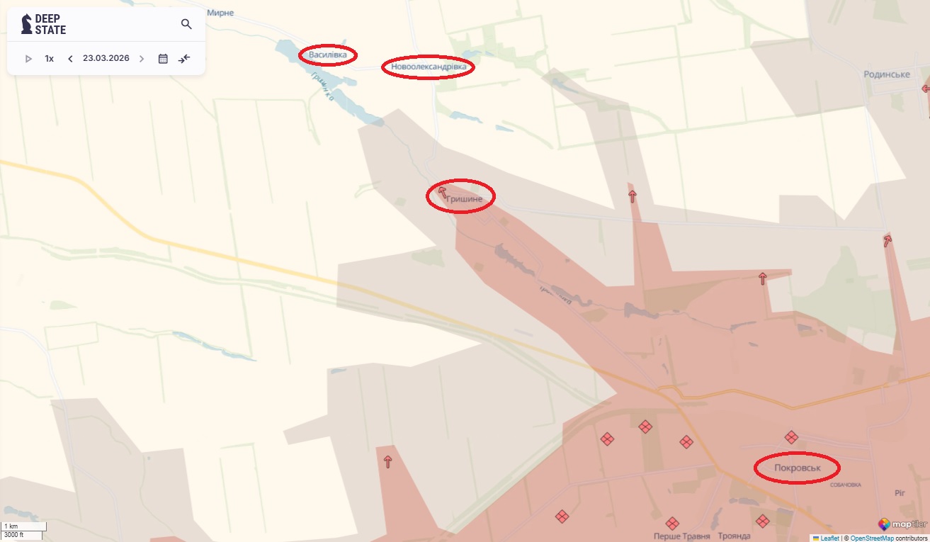У районі Гришиного (Покровський напрямок) противник не знижує темп, формується класична «м’ясорубка»