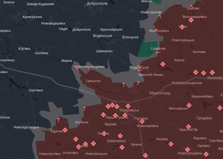 На Покровському напрямку тривають важкі бої за Василівку та район Родинського