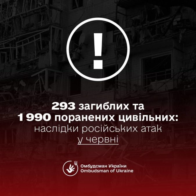 Червень став найсмертоноснішим місяцем для цивільних в Україні з квітня 2022 року