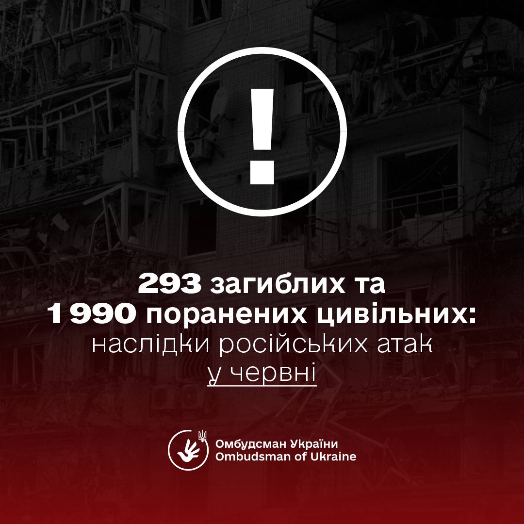 Червень став найсмертоноснішим місяцем для цивільних в Україні з квітня 2022 року