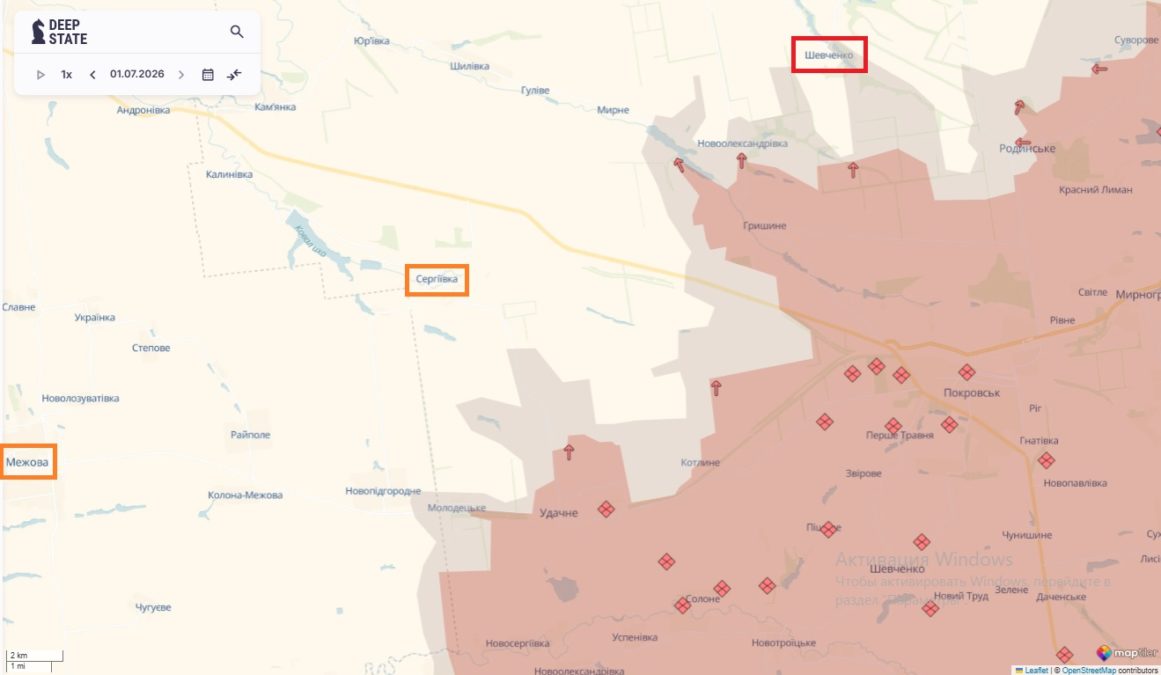 росіяни намагаються просунутися біля Шевченка та Сергіївки що біля кордону з Дніпропетровщиною на Покровському напрямку