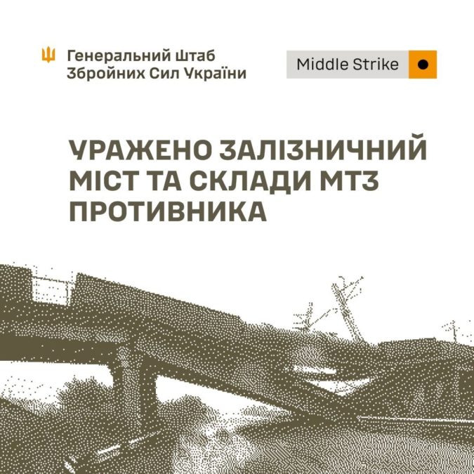 Сили оборони уразили залізничний міст у Брянській області, склади та пункт управління БпЛА росіян на Донеччині - 17.10.2026