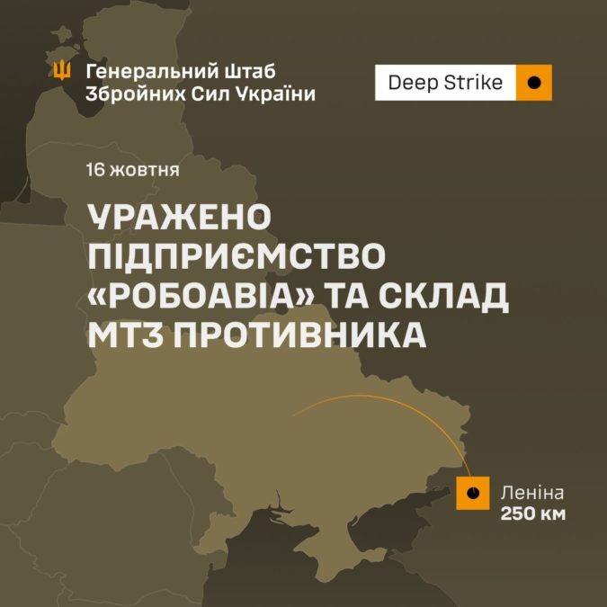 Українські військові уразили підприємство з виробництва дронів та склад ракетної бригади рф - 17.10.2026