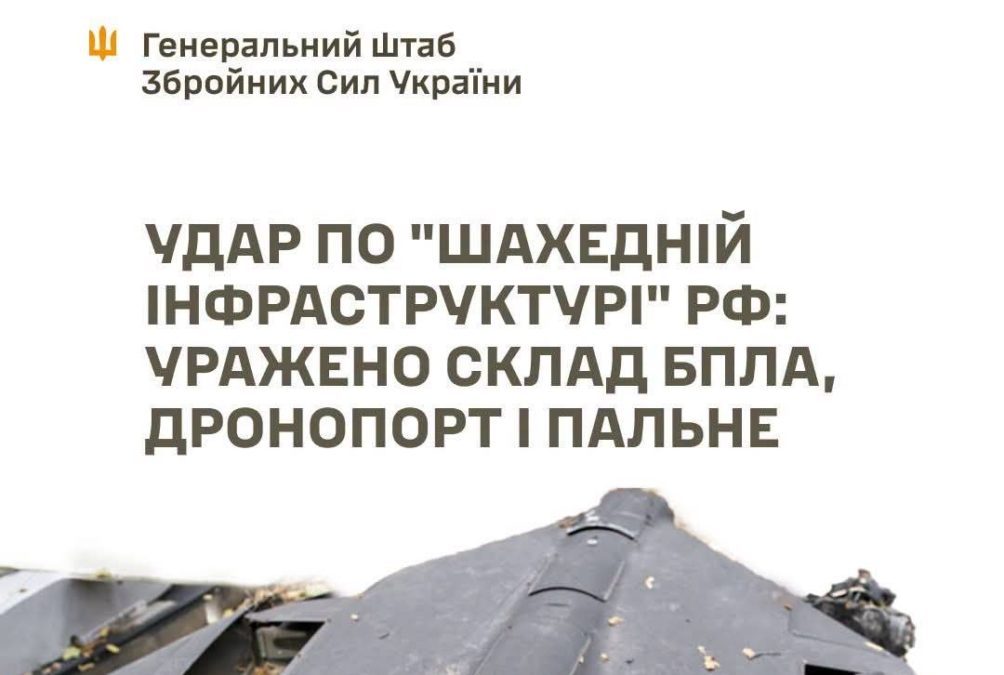 Сили оборони уразили склад «Гераней» дронопорт і склад пального у Брянській області рф